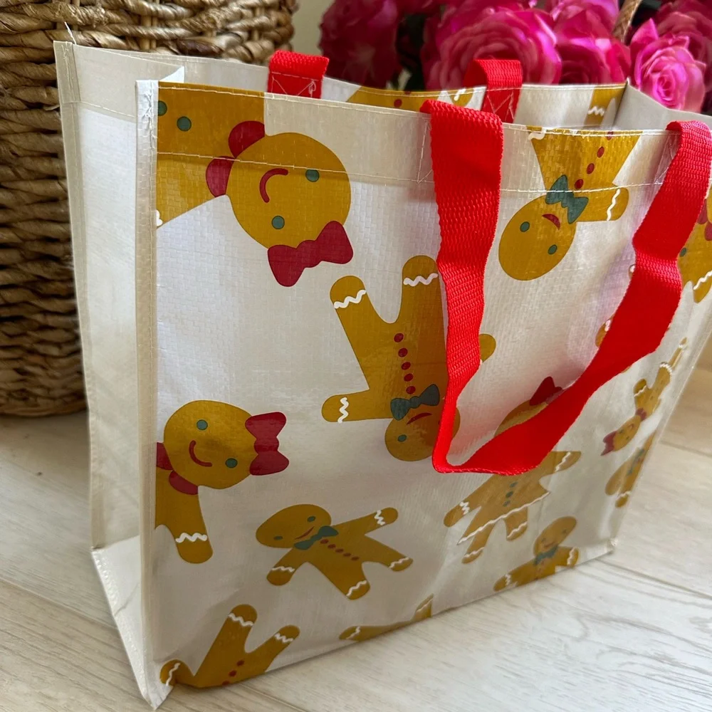 target reusable gingerbread man girl Christmas holiday gift bag